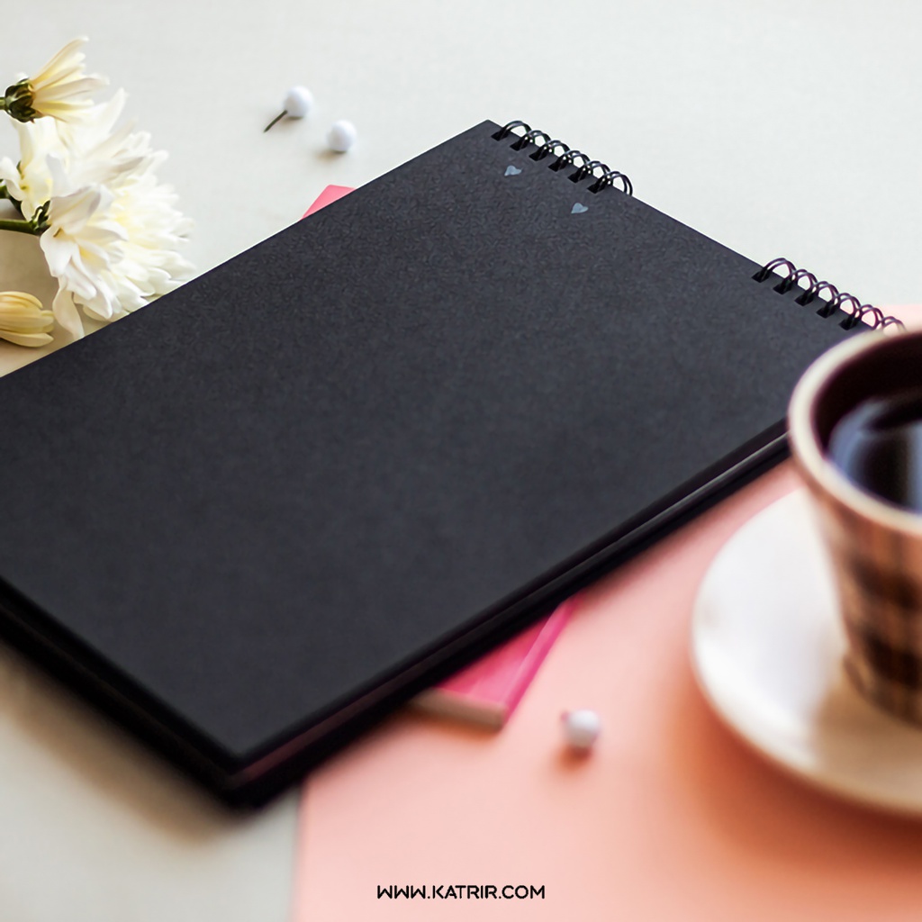 دفتر طراحی برگ ( Barg ) مدل خرگوشی ، کاغذ مشکی ، سایز B5