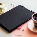 دفتر طراحی برگ ( Barg ) مدل خرگوشی ، کاغذ مشکی ، سایز B5