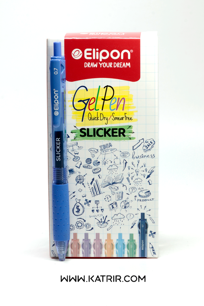 خودکار فشاری الیپون ( Elipon ) مدل اسلیکر ، ژلی (آبی)