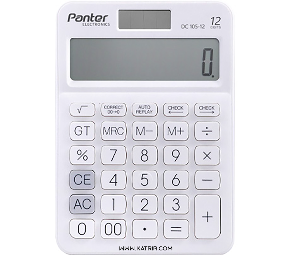 ماشین حساب پنتر ( Panter ) مدل رومیزی ، 12 رقم ، کد 105 (سفید)