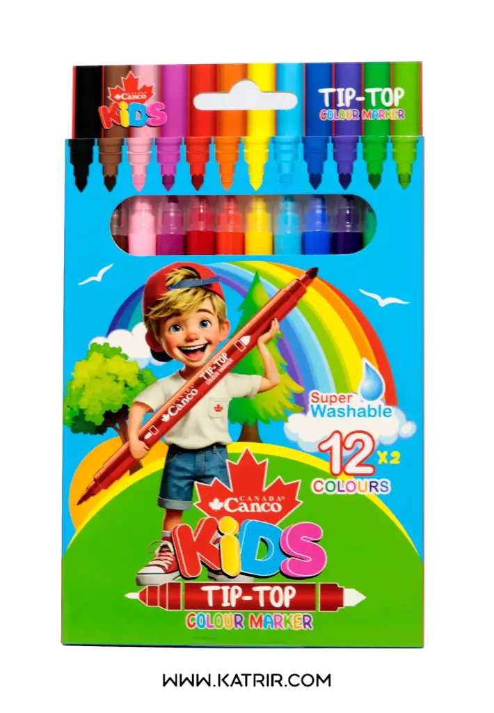 ماژیک نقاشی کنکو ( Canco ) مدل ،تیپ تاپ ، 12 رنگ 2 سر  