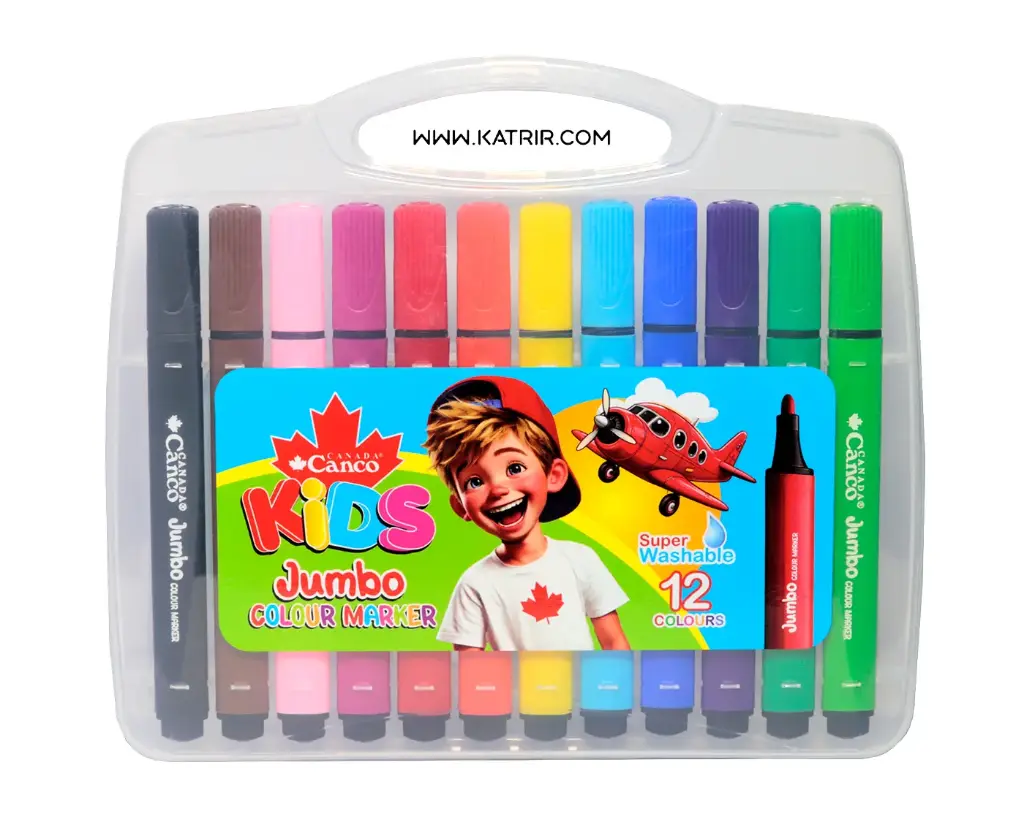 ماژیک نقاشی کنکو ( Canco ) مدل جامبو کیفی ، 12 رنگ 