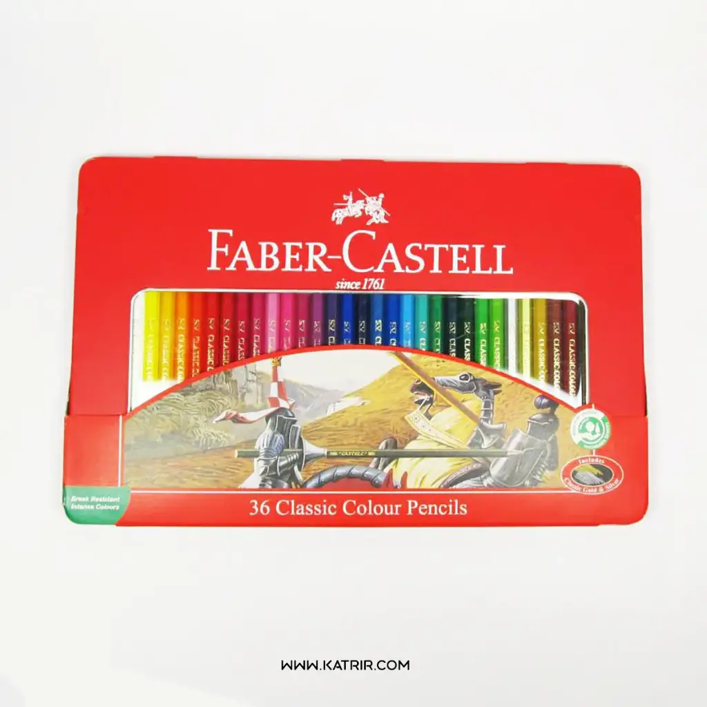 مداد رنگی فابرکاستل ( Faber-castel ) مدل 36 رنگ جعبه فلزی ، کد 5846