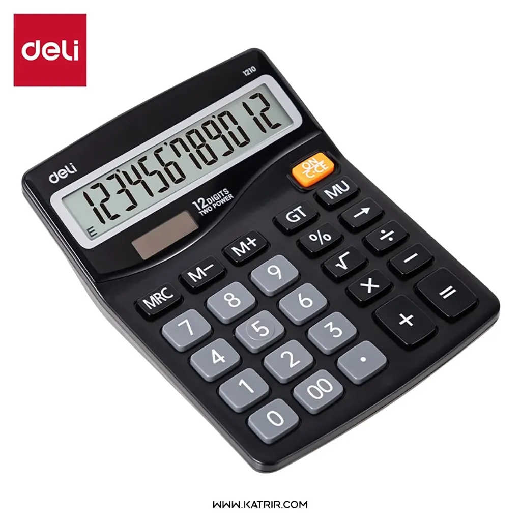 ماشین حساب دلی ( Deli ) مدل رومیزی 12 رقم ، کد 1210