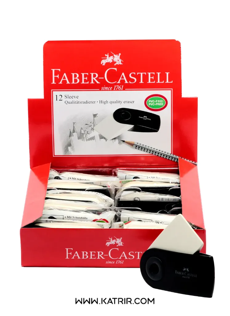 پاک کن فابرکاستل ( Faber-castell ) مدل غلافدار ، بزرگ ، کد 00-01 (مشکی)