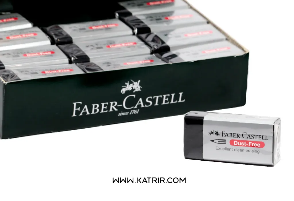 پاک کن فابرکاستل ( Faber-castel ) مدل داست فری مشکی ، جلد طوسی ، سایز بزرگ ، کد 7171
