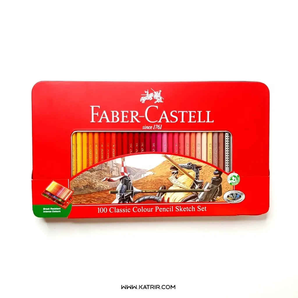 مداد رنگی فابرکاستل ( Faber-castel ) مدل جعبه فلزی 100 رنگ ، کد 5805