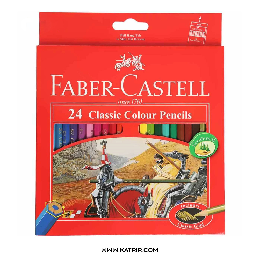 مداد رنگی 24 رنگ فابرکاستل ( Faber Castell ) جعبه مقوایی - کد 115854