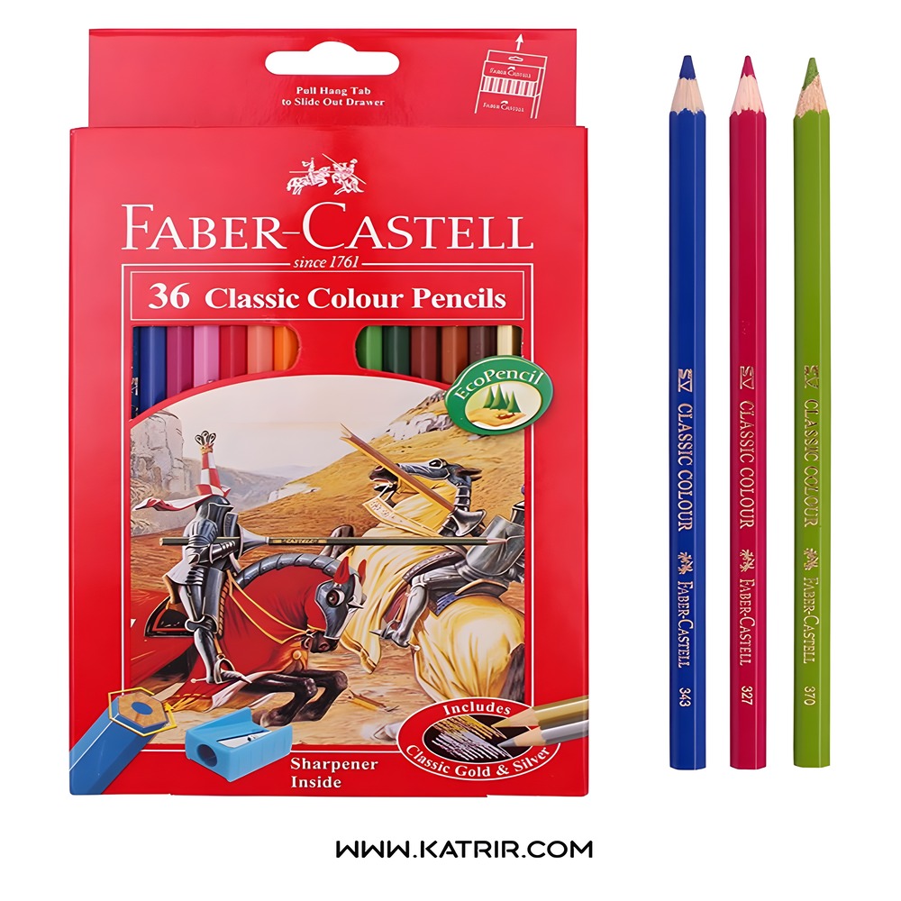 مداد رنگی 36 رنگ فابرکاستل ( Faber Castell ) جعبه مقوایی - کد 115856