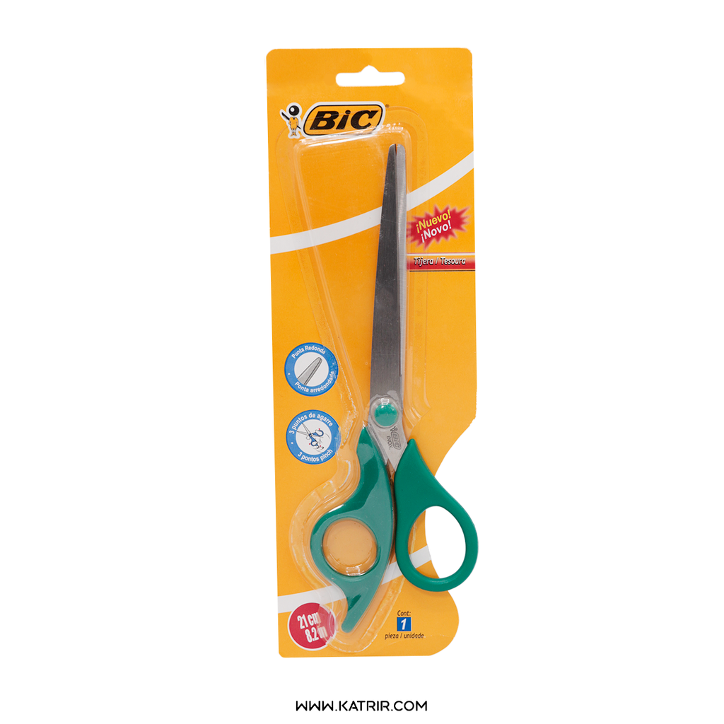 قیچی بیک ( Bic ) مدل اداری ، سایز 21 سانتی متری (سبز)