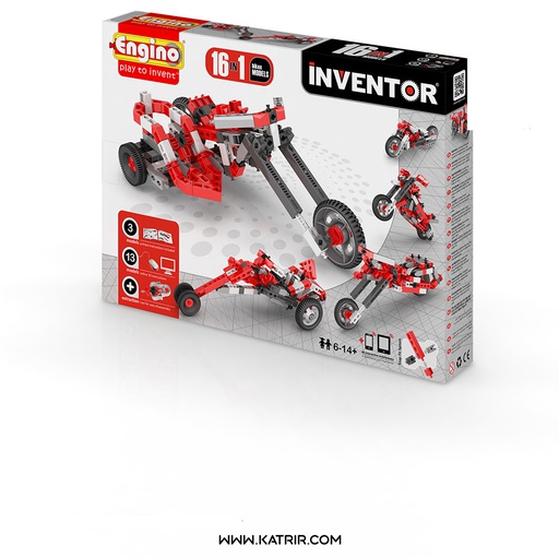 اسباب بازی ساختنی انجینو ( Engino ) مدل اینونتور  ( inventor ) 16 مدلی موتورسیکلت - کد 1632