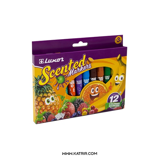 ماژیک نقاشی 12 رنگ لاکسر ( luxor ) مدل معطر ( scented ) - کد 3065/12